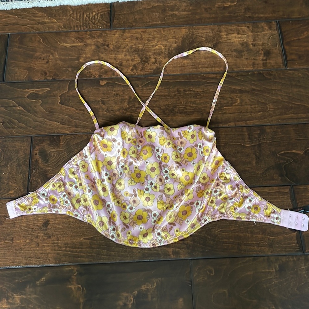 Urban Outfitters Purple Tie Silk Bustier